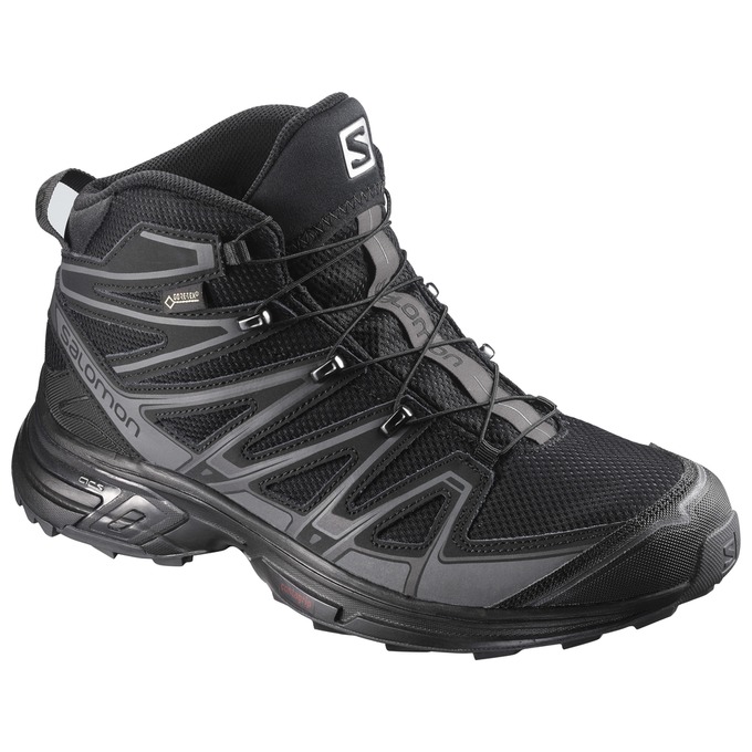 Chaussures De Randonnée Salomon Homme Noir - Salomon X-CHASE MID GTX® - France (2513-GZIFD)